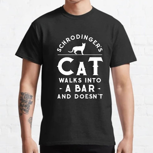 Schrodinger‘s Cat Walks Into a Bar Geeky T-Shirt