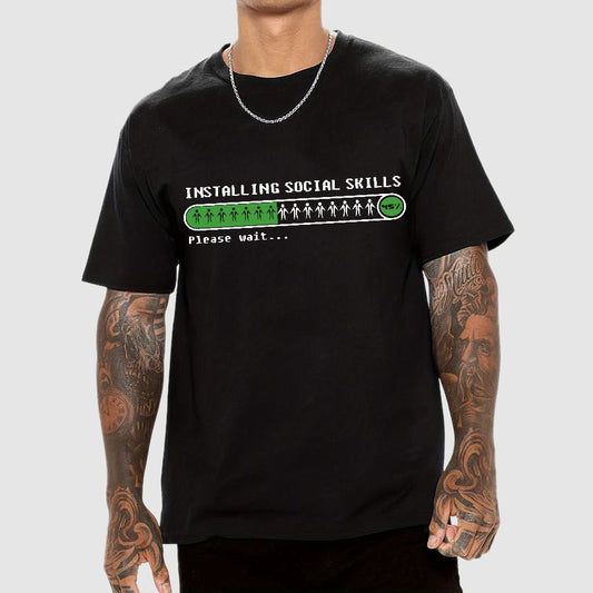 Funny Installing social skills Geek T-Shirt