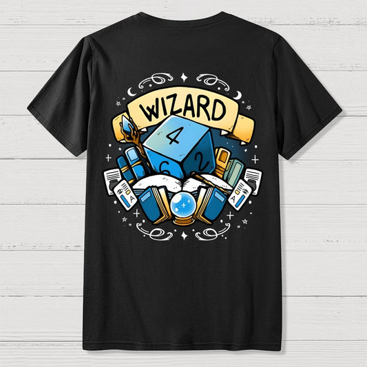 Wizard Dice Front And Back Printing Geek T-Shirt
