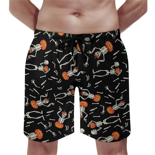 Pumpkin Skull Halloween Geek Shorts