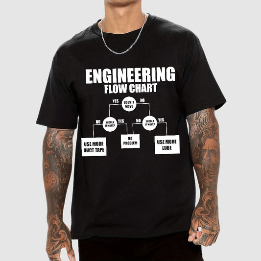 Engineering Flow Chart - Funny Engineering Geek T-Shirt
