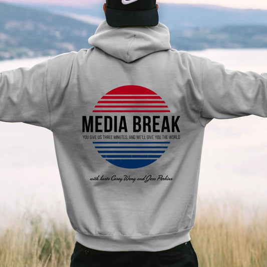 Media Break Printed Back Unisex Cotton Hoodie