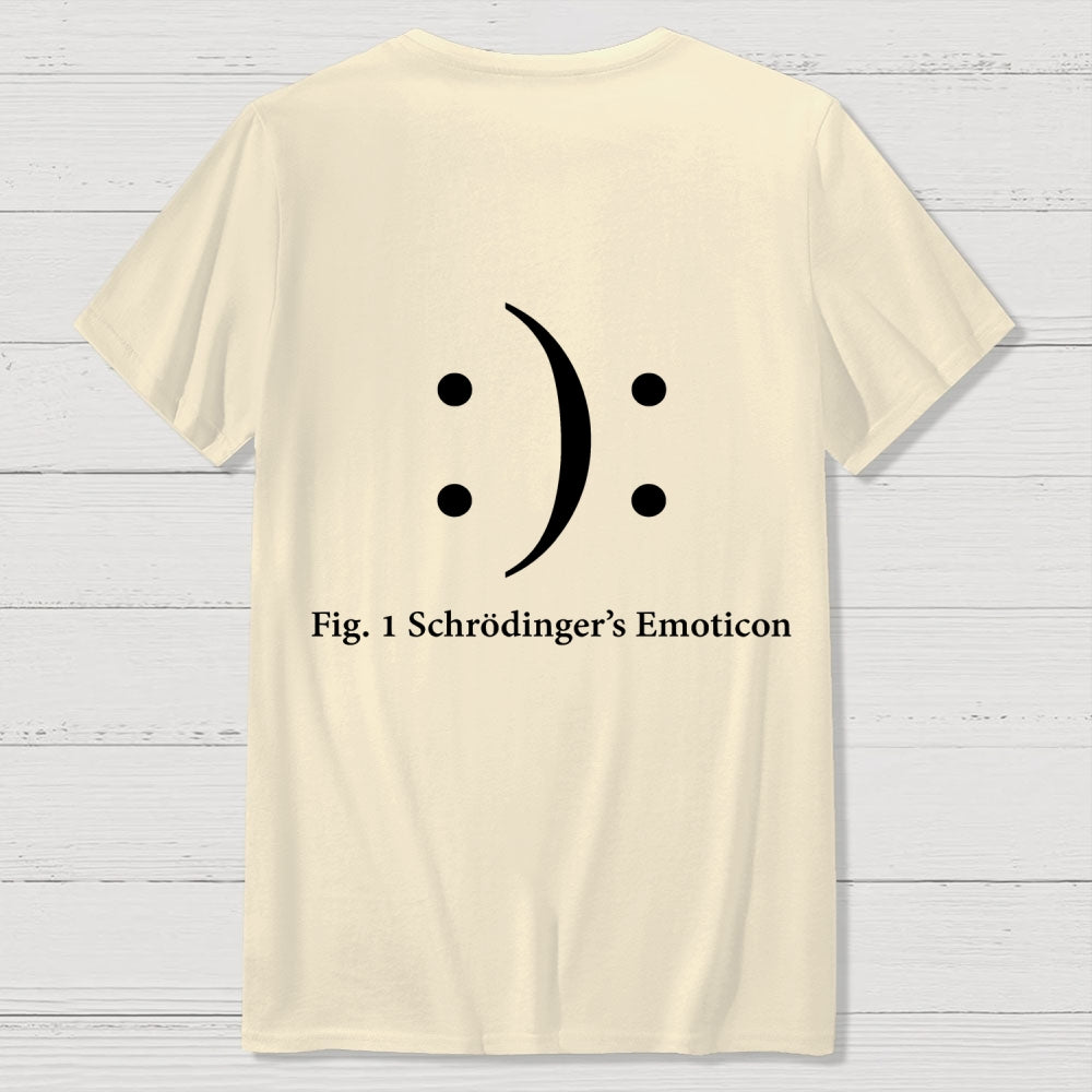 Schrodinger's Emoticon Front And Back Printing Geek T-Shirt