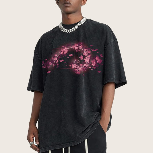 Golden Sakura Season Vintage Distressed T-shirt