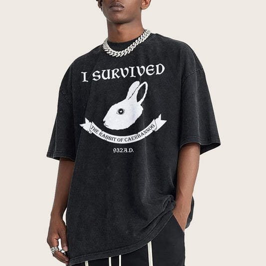 I Survived The Mysterious Rabbit 932A.D Vintage Distressed T-shirt