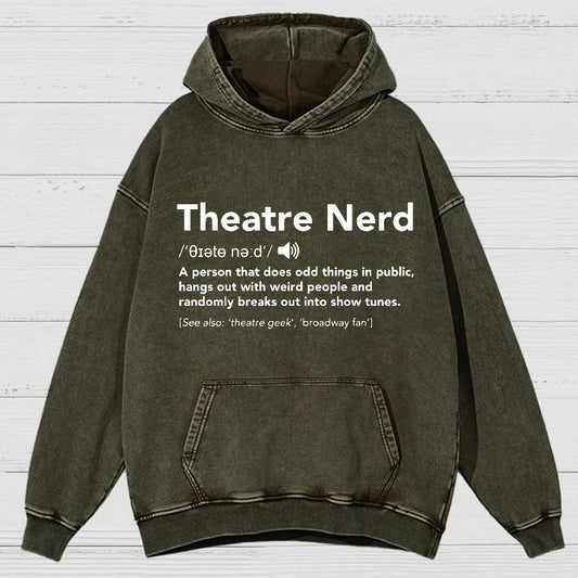 Funny Theatre Nerd Vintage Distressed Hoodie
