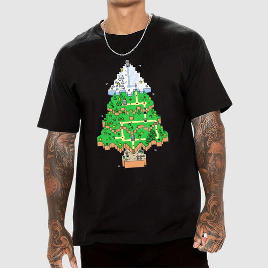 Christmas Tree Map Geek T-Shirt