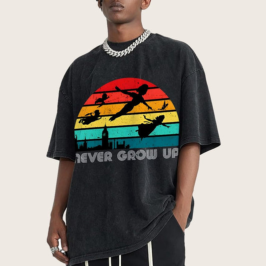 Never Grow Up Vintage Distressed T-shirt