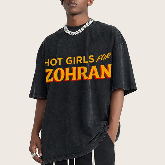 Hot Girls For Zohran Vintage Distressed T-shirt
