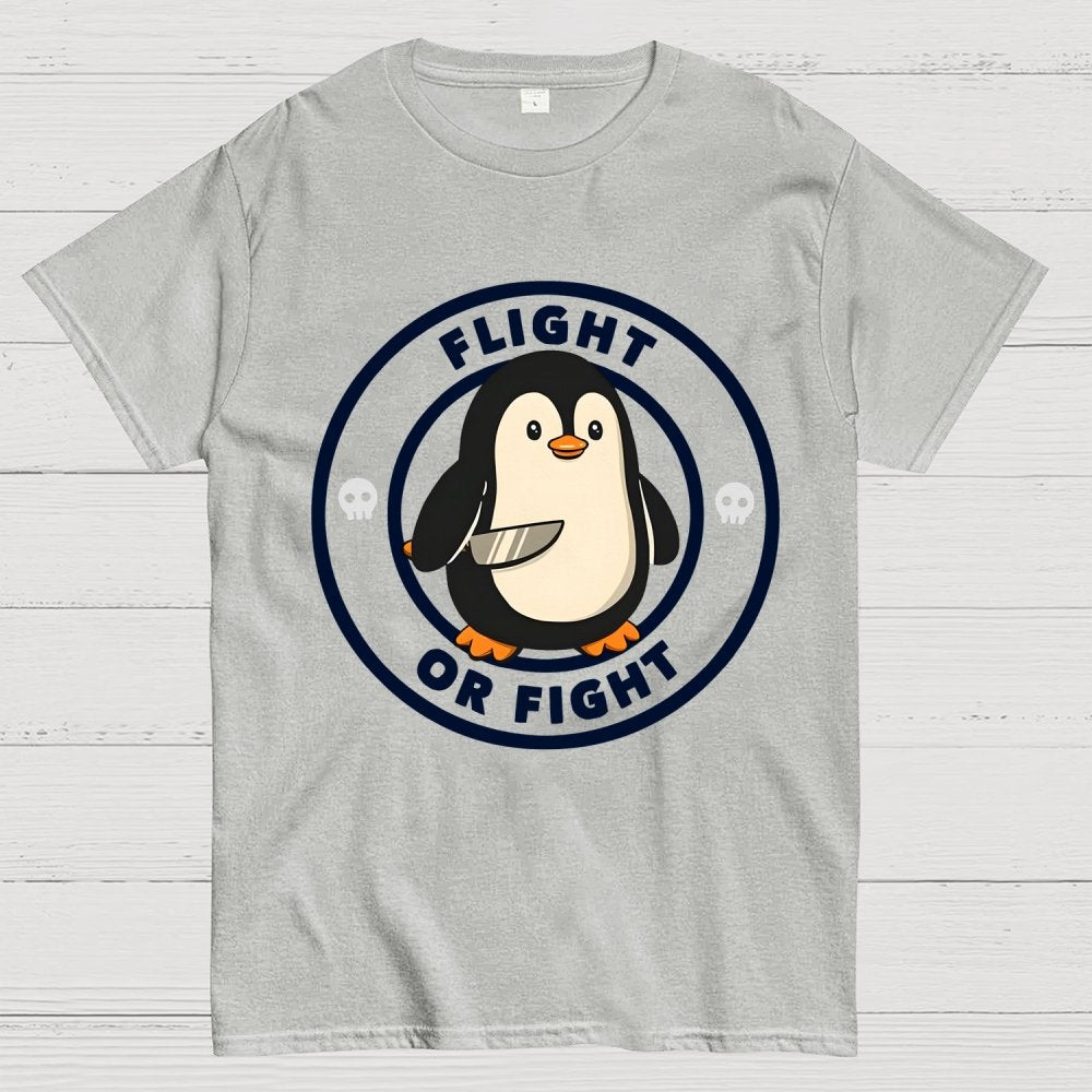 Flight or Fight Penguin Geek T-Shirt