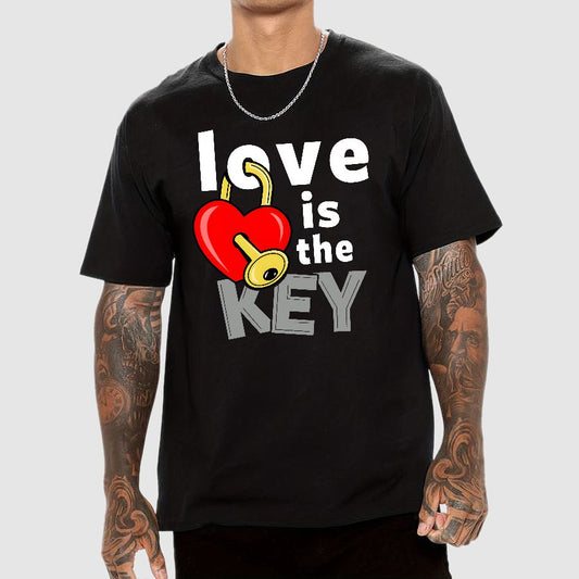 Love Is The Key Cool Valentine Slogan Geek T-Shirt