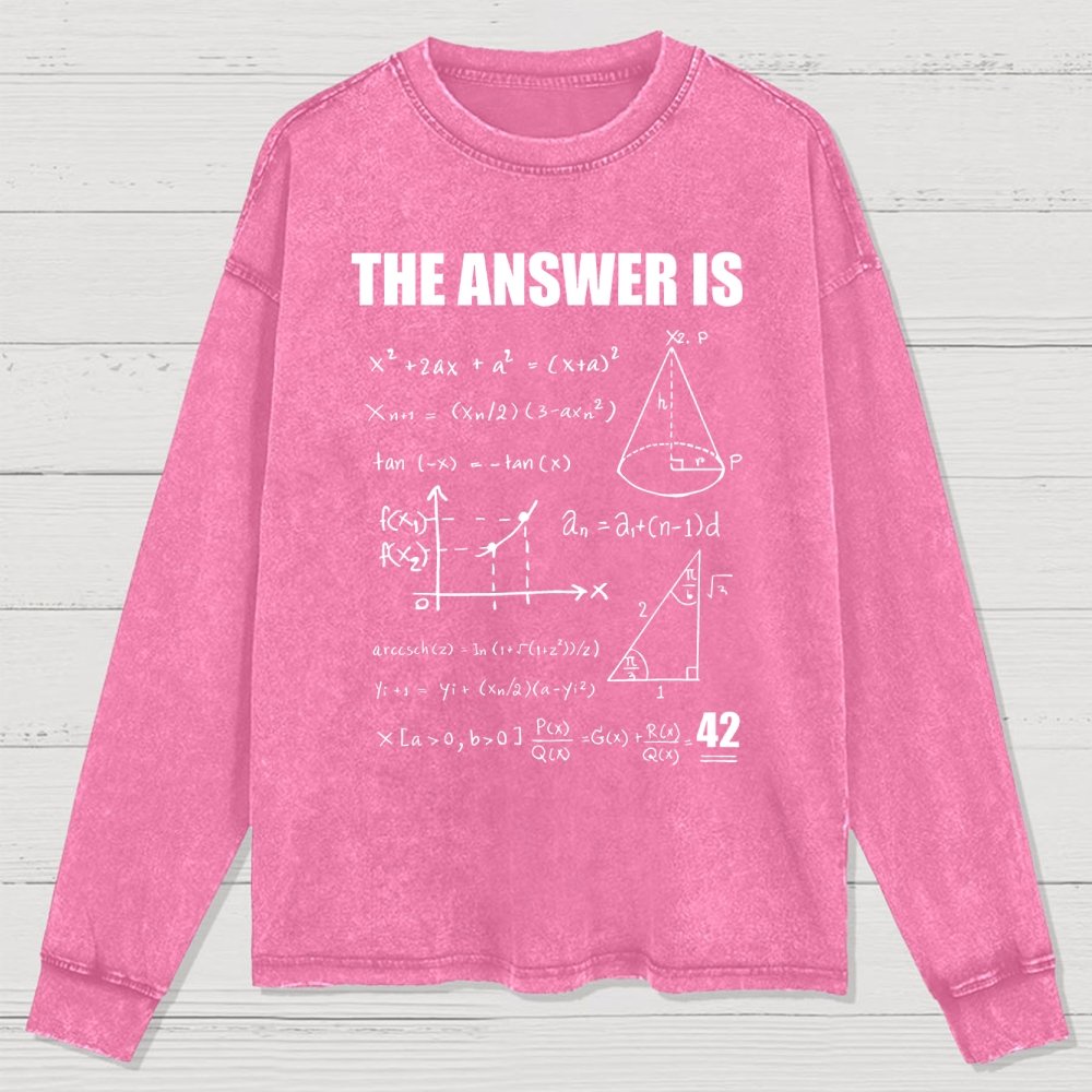 42 The Answer To Life The Universe Washed Long Sleeve Tee
