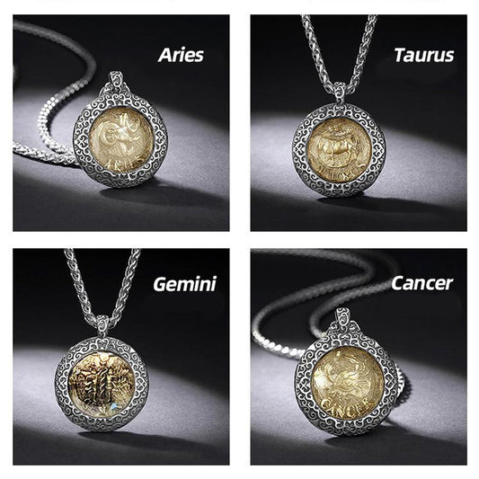 12 Zodiac Signs Stainless Steel Necklace