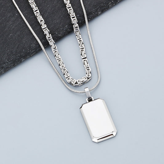 Stainless Steel Double - Layer Necklace | Hide Stories in “Minimalist Blank”