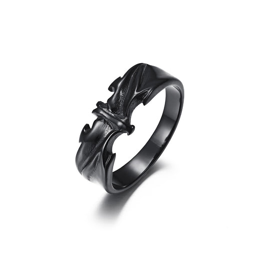 Stainless Steel Bat-Shaped Ring