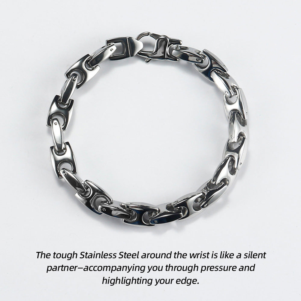 Stainless Steel H - Clasp Bracelet | Build Wrist Style with Tough Posture