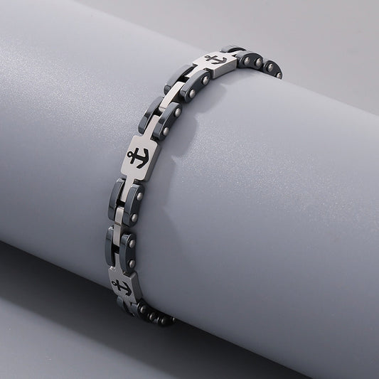 Stainless Steel Anchor-Icon Bracelet | Where the Heart Leads, There Is Harbor