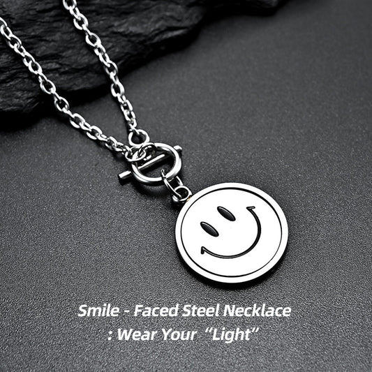Stainless Steel Emoji Necklace | Smile or sorrow—You’re not alone in feeling.