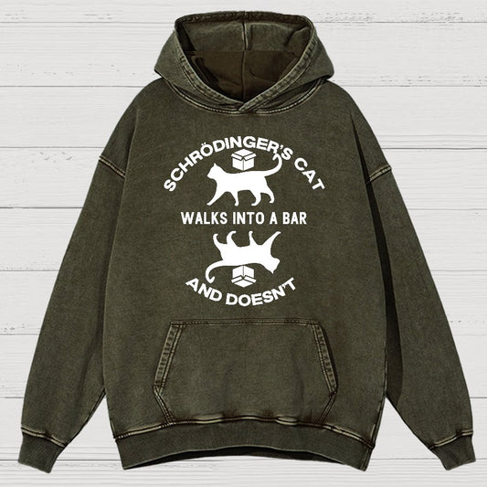 Schrödinger's Cat Vintage Distressed Hoodie