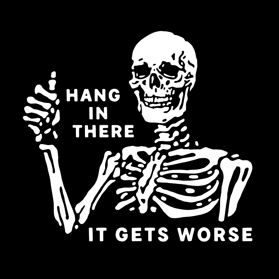 Hang In There Skeleton Geek T-Shirt
