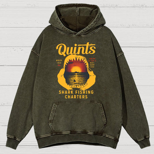 Captain's Shark Fishing Charters Vintage Distressed Hoodie