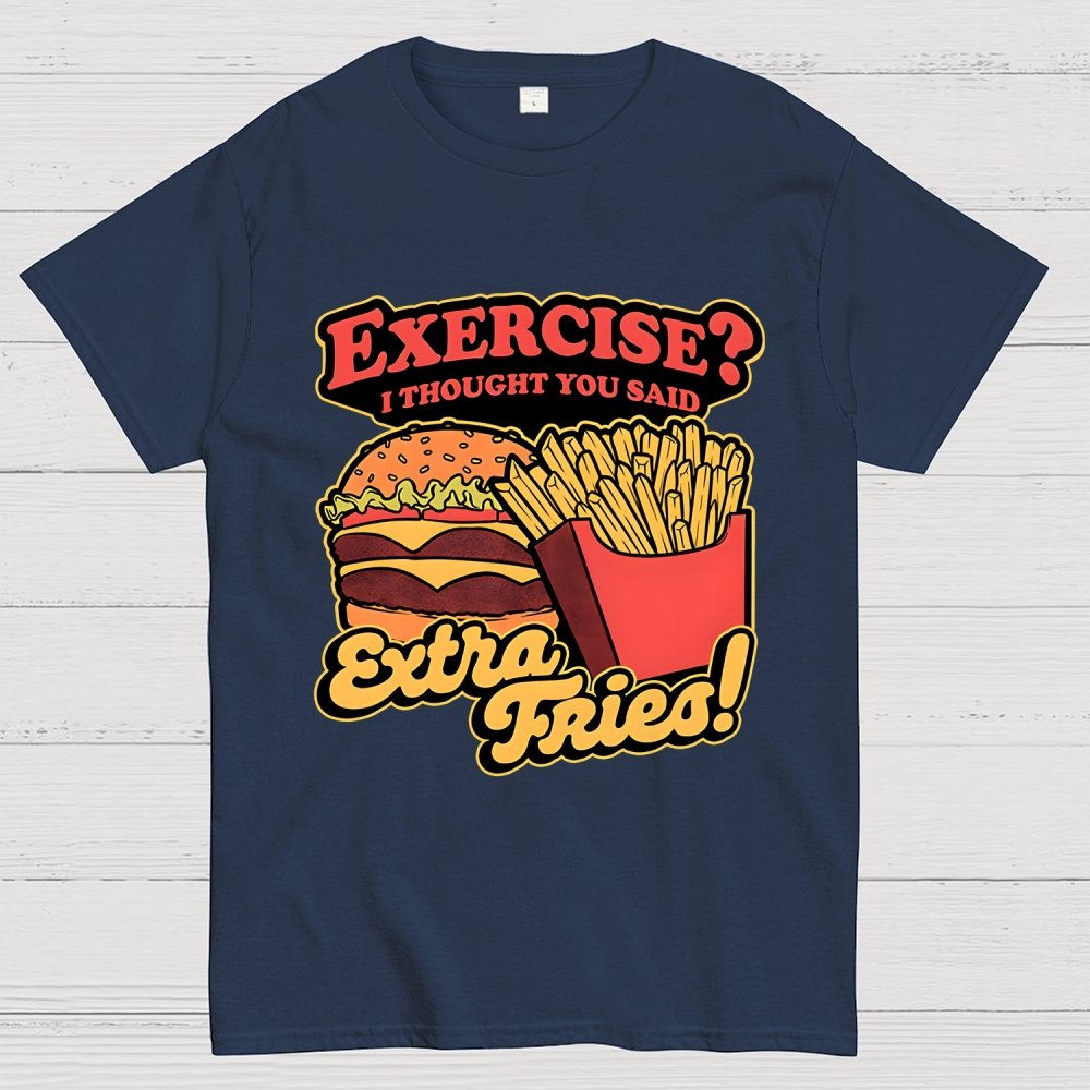 Burger Fries Exercise Geek T-Shirt