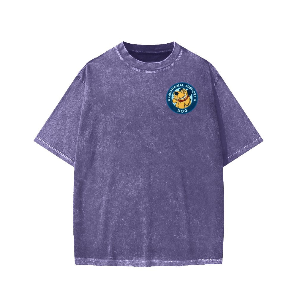 Dog Support Or Not? Front And Back Printing Washed T-shirt