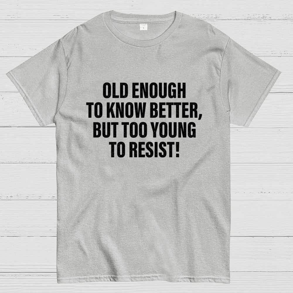 Old Enough To Know Better But Too Young To Resist Geek T-Shirt