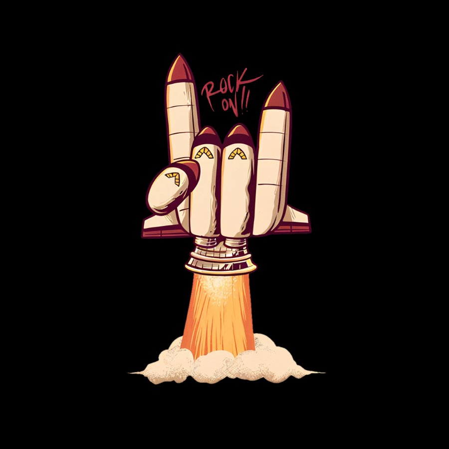 Rock On Rocket Geeky T-Shirt