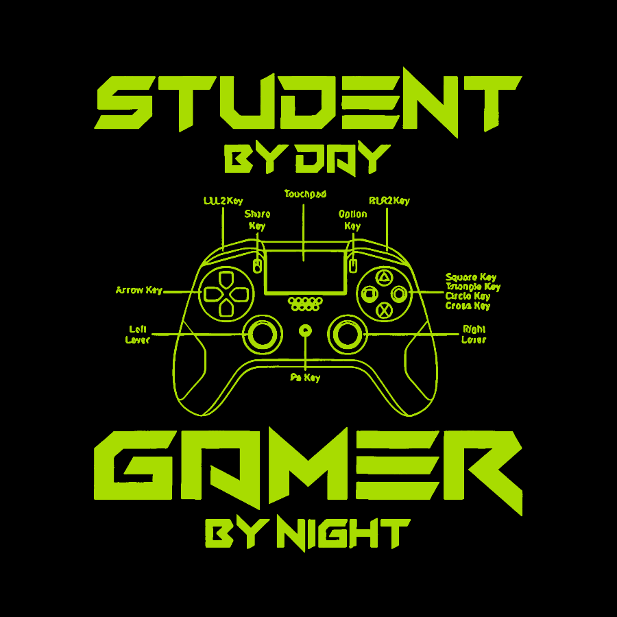 Gamer Student By Day Gamer By Night Geek T-Shirt