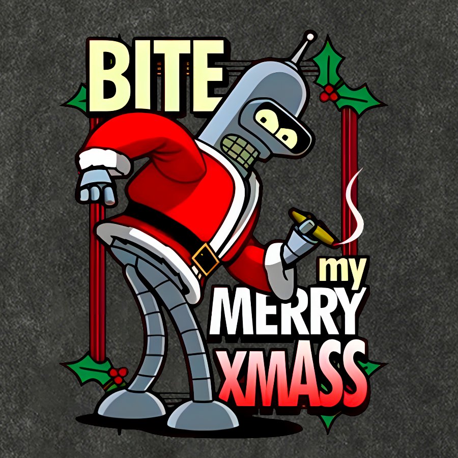 Happy Christmas from Robot Vintage Distressed T-shirt