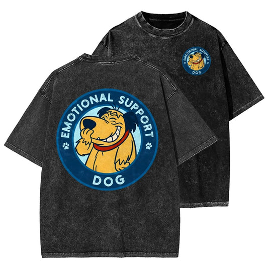 Dog Support Or Not? Front And Back Printing Washed T-shirt