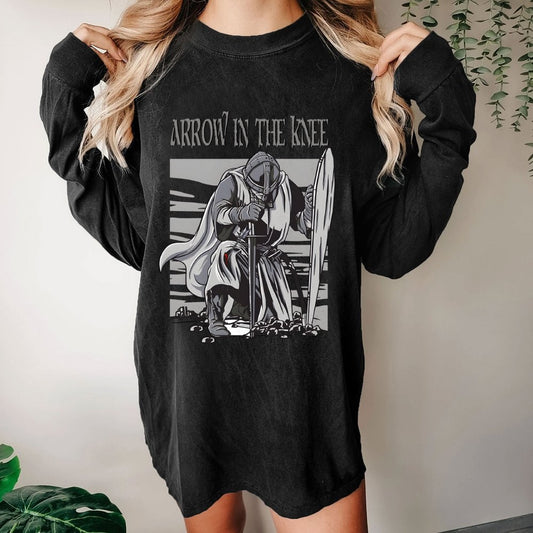 Arrow To The Knee Washed Long Sleeve Tee