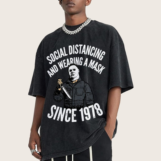 Maintain Social Distance Vintage Distressed T-shirt
