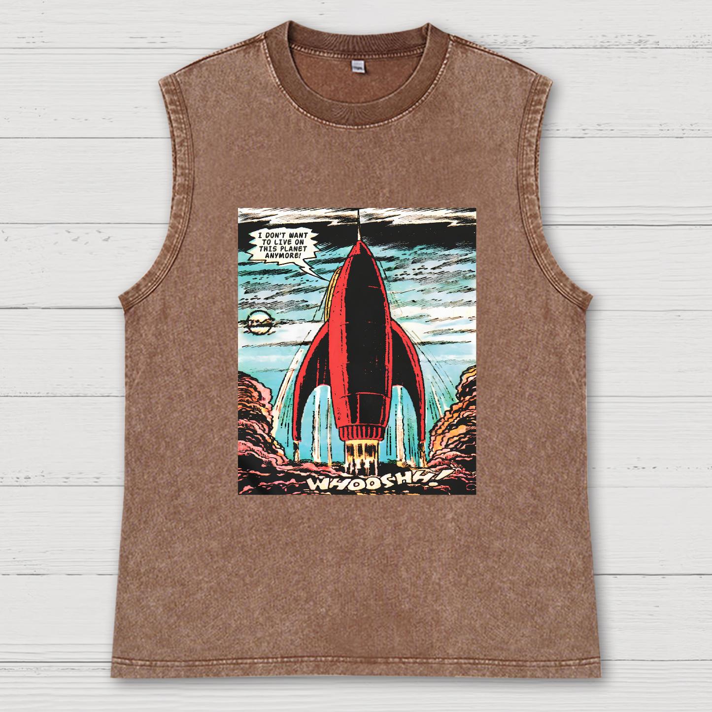I Don't Want To Live On This Planet Anymore Vintage Distressed Washed Tank