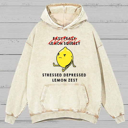 Stressed Depressed Lemon Zest Vintage Distressed Hoodie