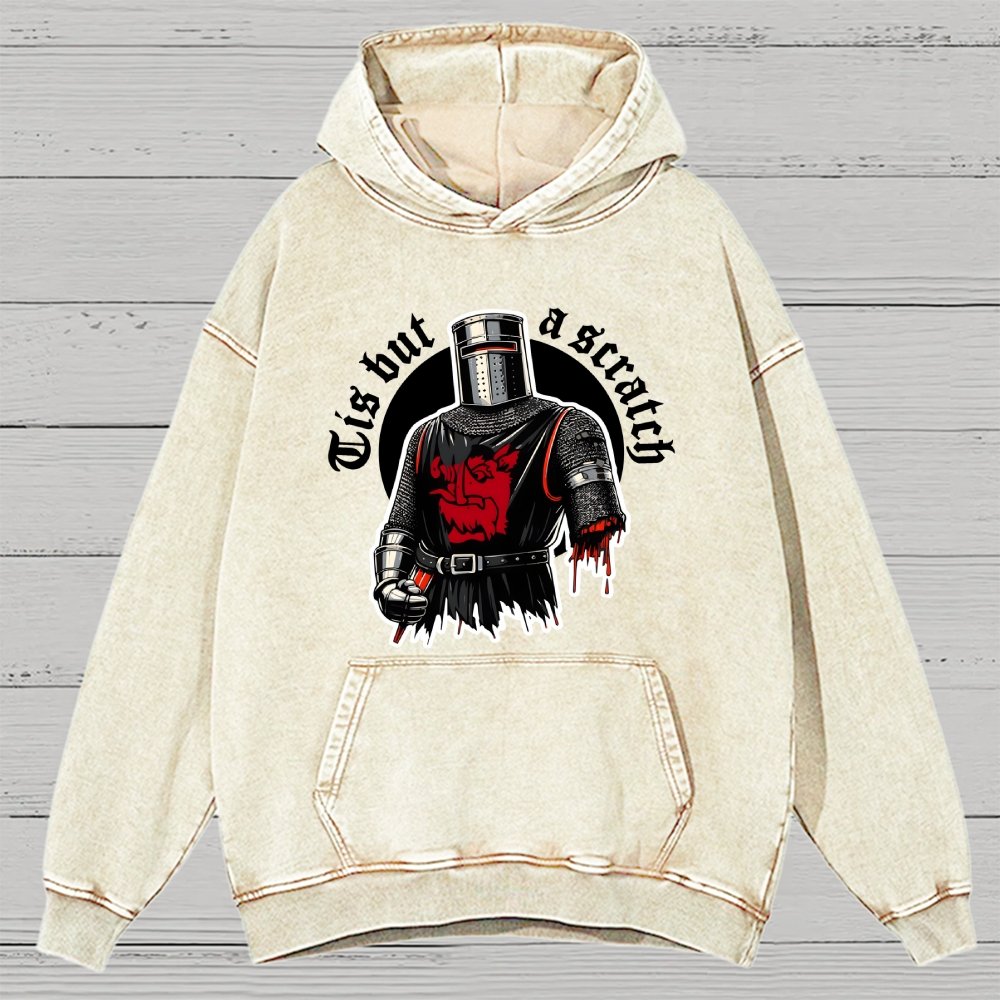 Tis But A Scratch Vintage Distressed Hoodie