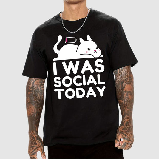 I Was Social Today Geek T-Shirt