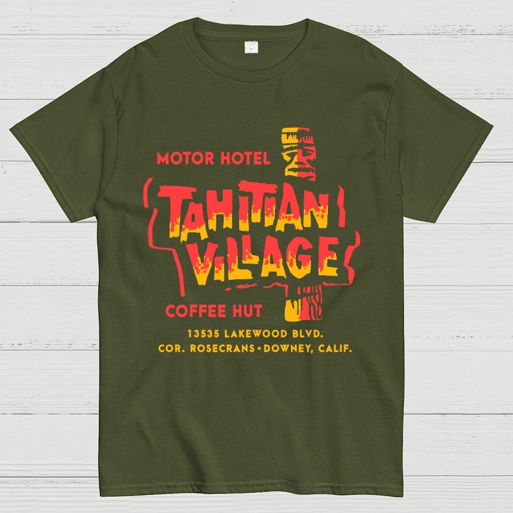 Tahitian Village Downey CA Vintage Tiki Bar Unisex Geek T-Shirt