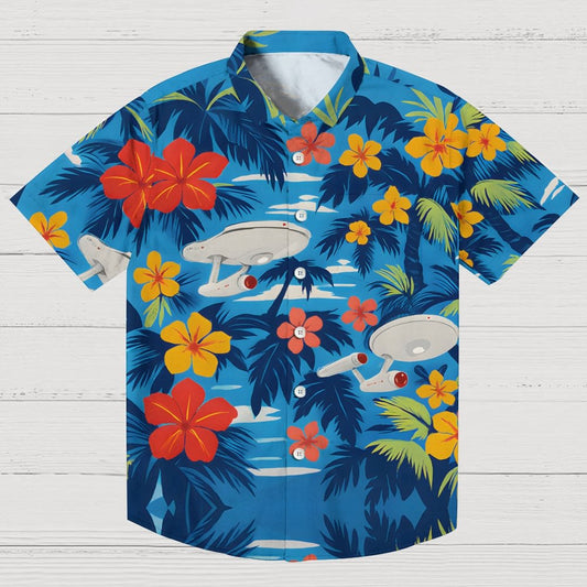 Space Ship Flower Geek Hawaiian Shirt