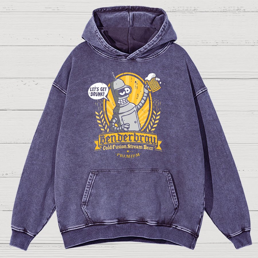 Beer Festival, Let Us Get Our Machines Drunk Vintage Distressed Hoodie