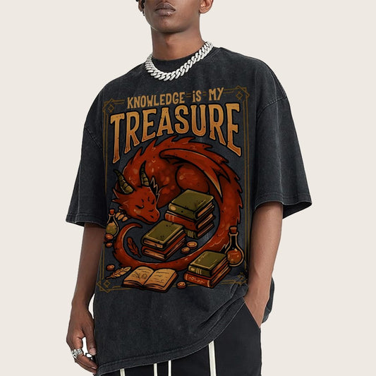 Knowledge Is My Treasure Vintage Distressed T-shirt