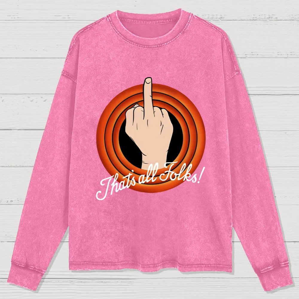 That's all folks Washed Long Sleeve Tee
