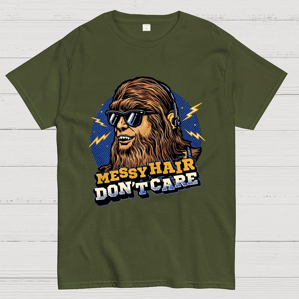 Messy Hair Don't Care Geek T-Shirt
