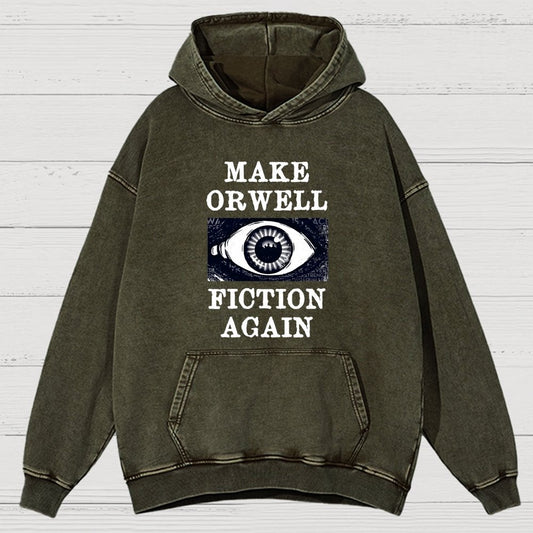 Make Orwell Fiction Again Vintage Distressed Hoodie