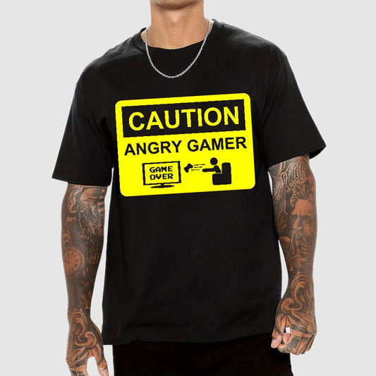 CAUTION ANGRY GAMER Geek T-Shirt