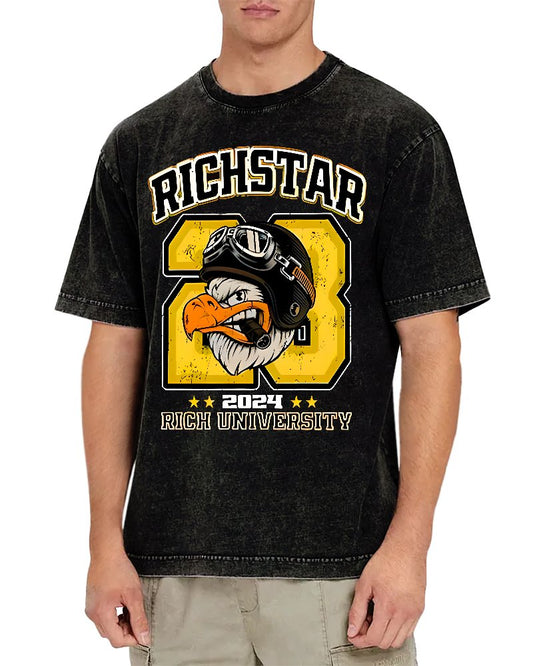 Rich Star Graphic Print Vintage Distressed T-shirt