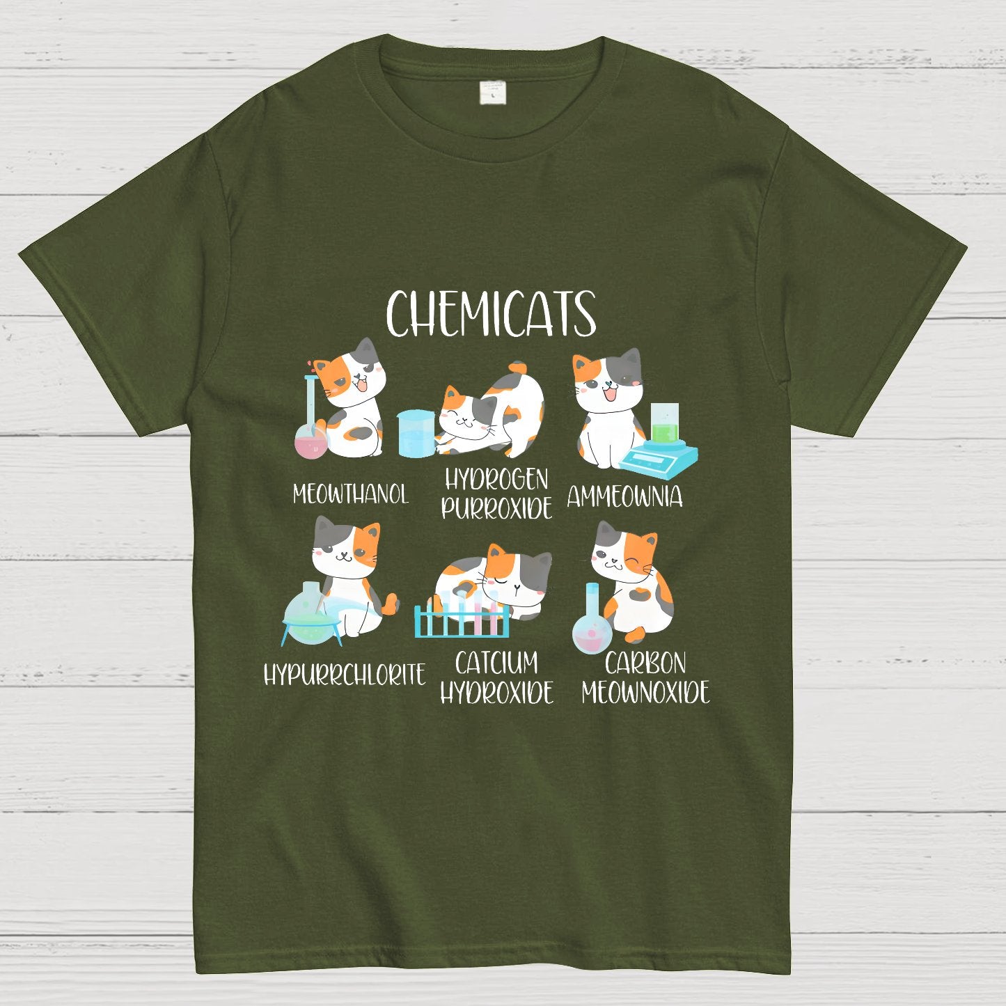 Chemistry Cats Science Geeky T-Shirt