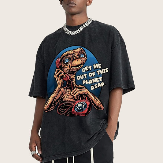 Phone Call to space Vintage Distressed T-shirt