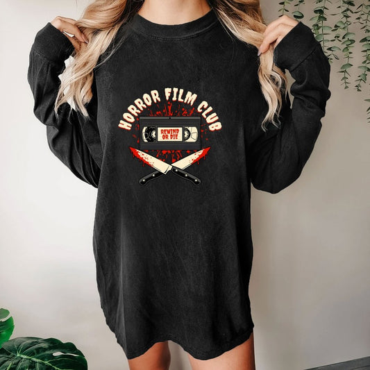 Horror Film Club Washed Long Sleeve Tee